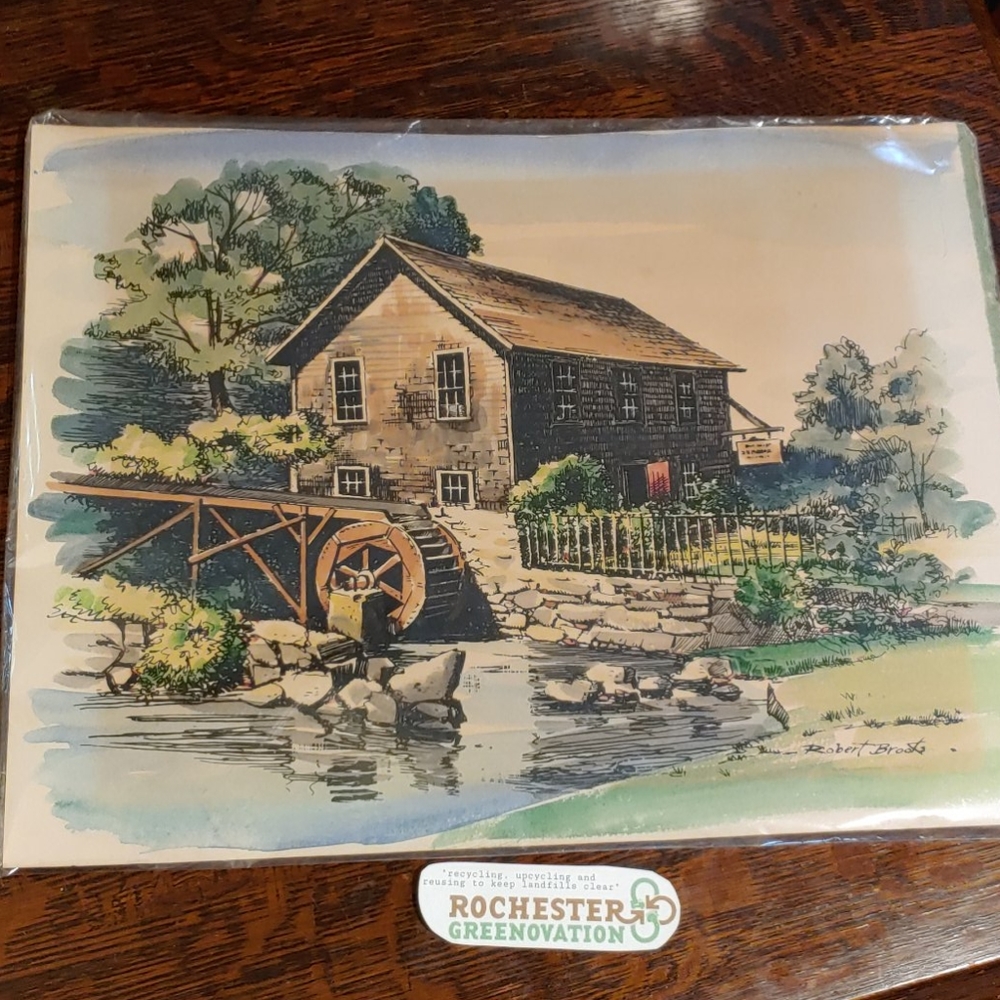 Robert Brooks Wayside Grist Mill Signed Watercolor